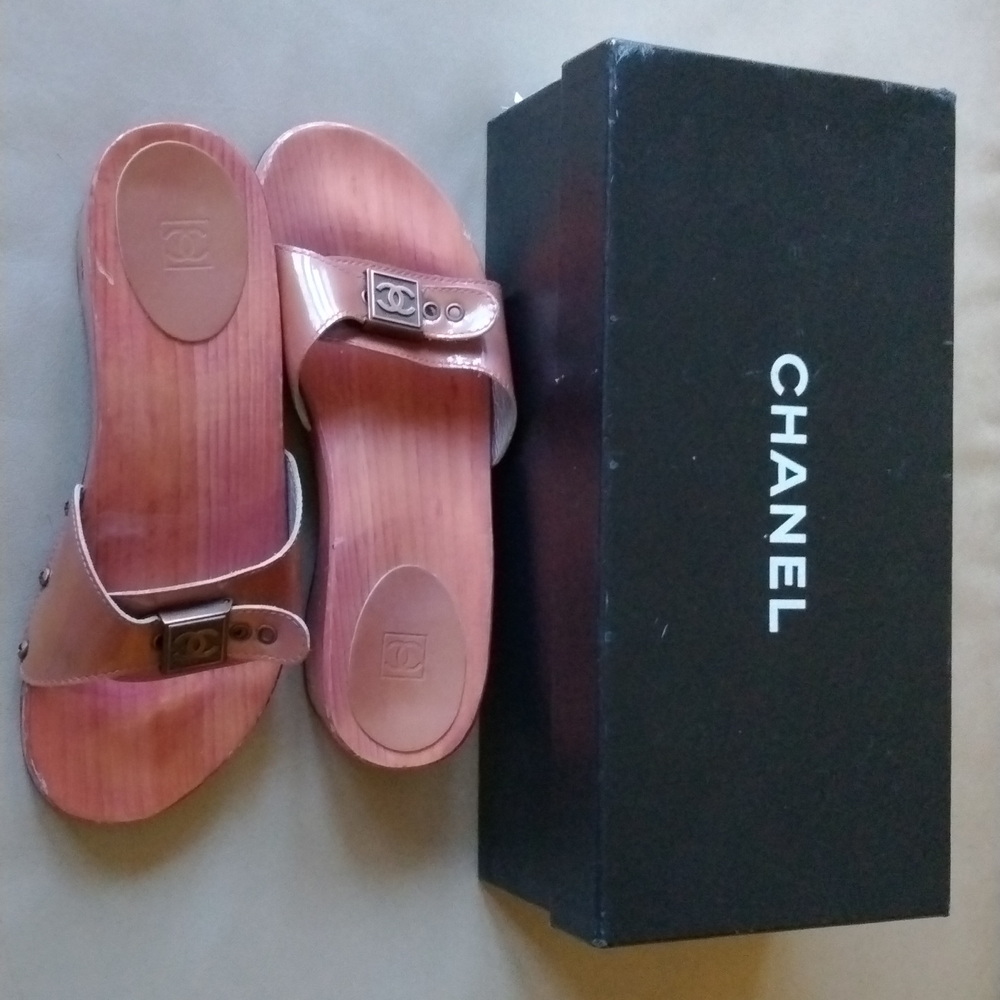 Authentic Chanel Mules size 38 Dk Pink